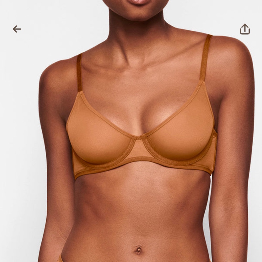 Skims ultra fine mesh scoop bra in bronze size 32A